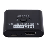2 In 1 Out 4K HD Video Bi-Direction HDMI Switcher, SL